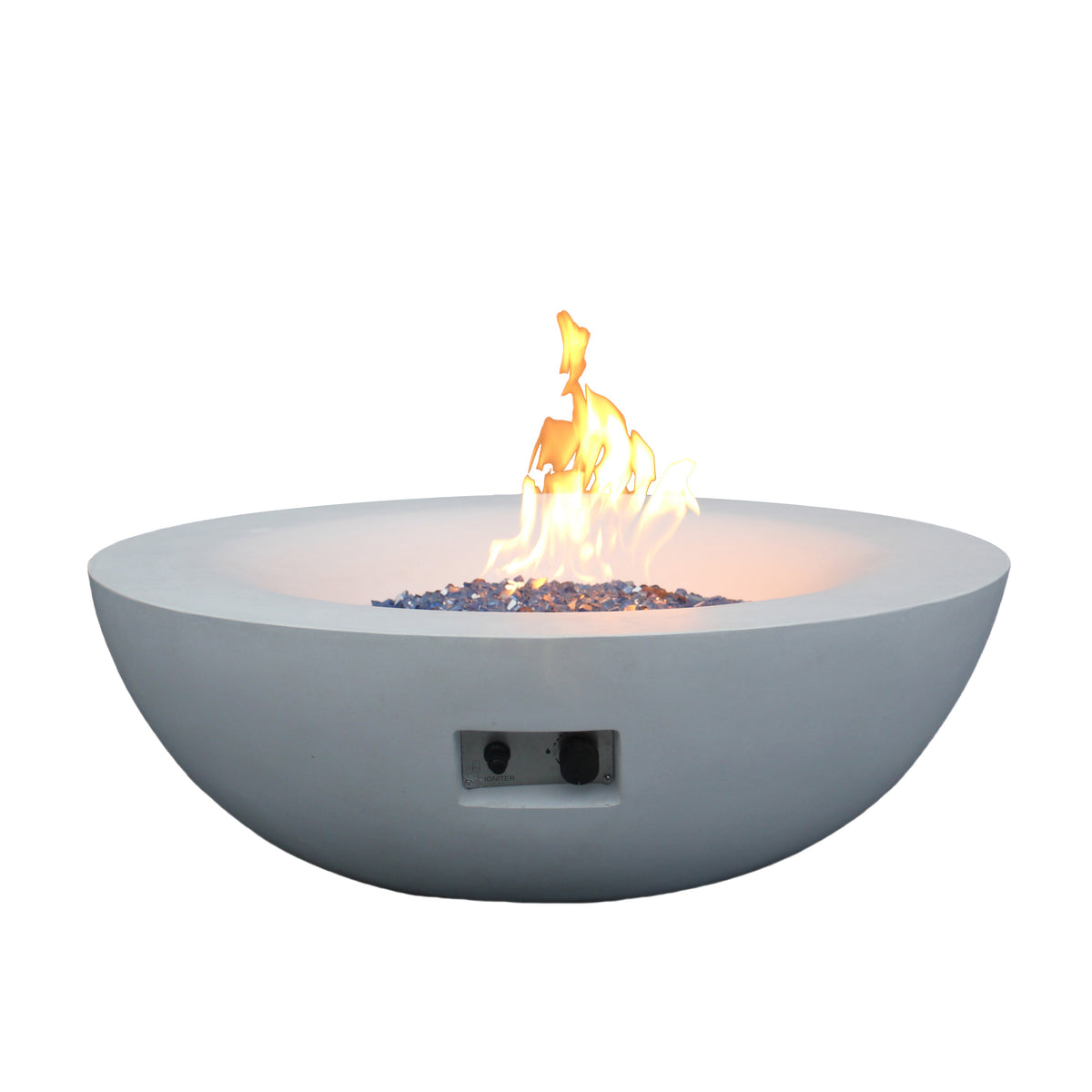 42-Inch Concrete Propane Fire Pit Bowl, Antique White