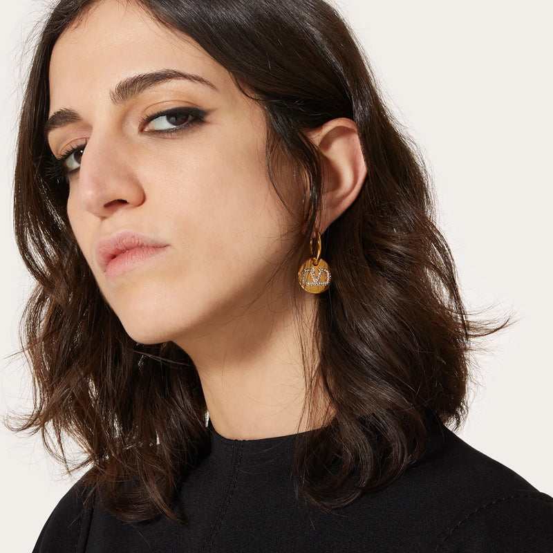 V-Shaped Copper Stud Earrings – Gold Tone