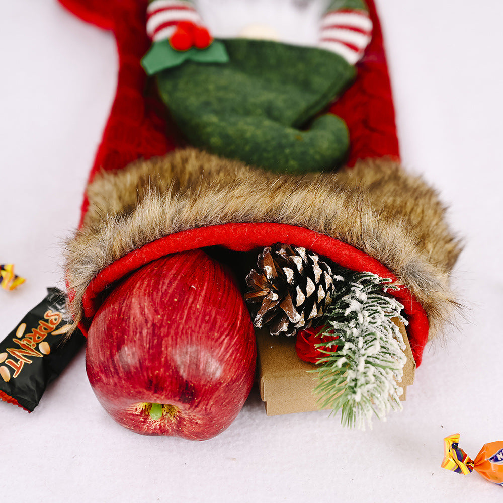Plush Gnome Christmas Stocking – 43 cm