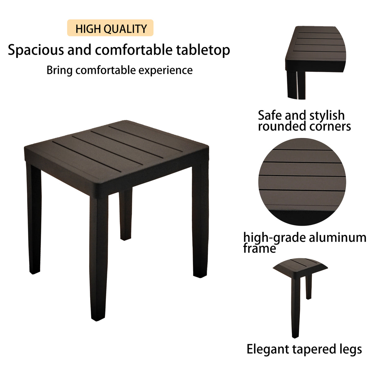 3-Piece Outdoor Aluminum Chaise Lounge Set with End Table | Sunbrella Cushions