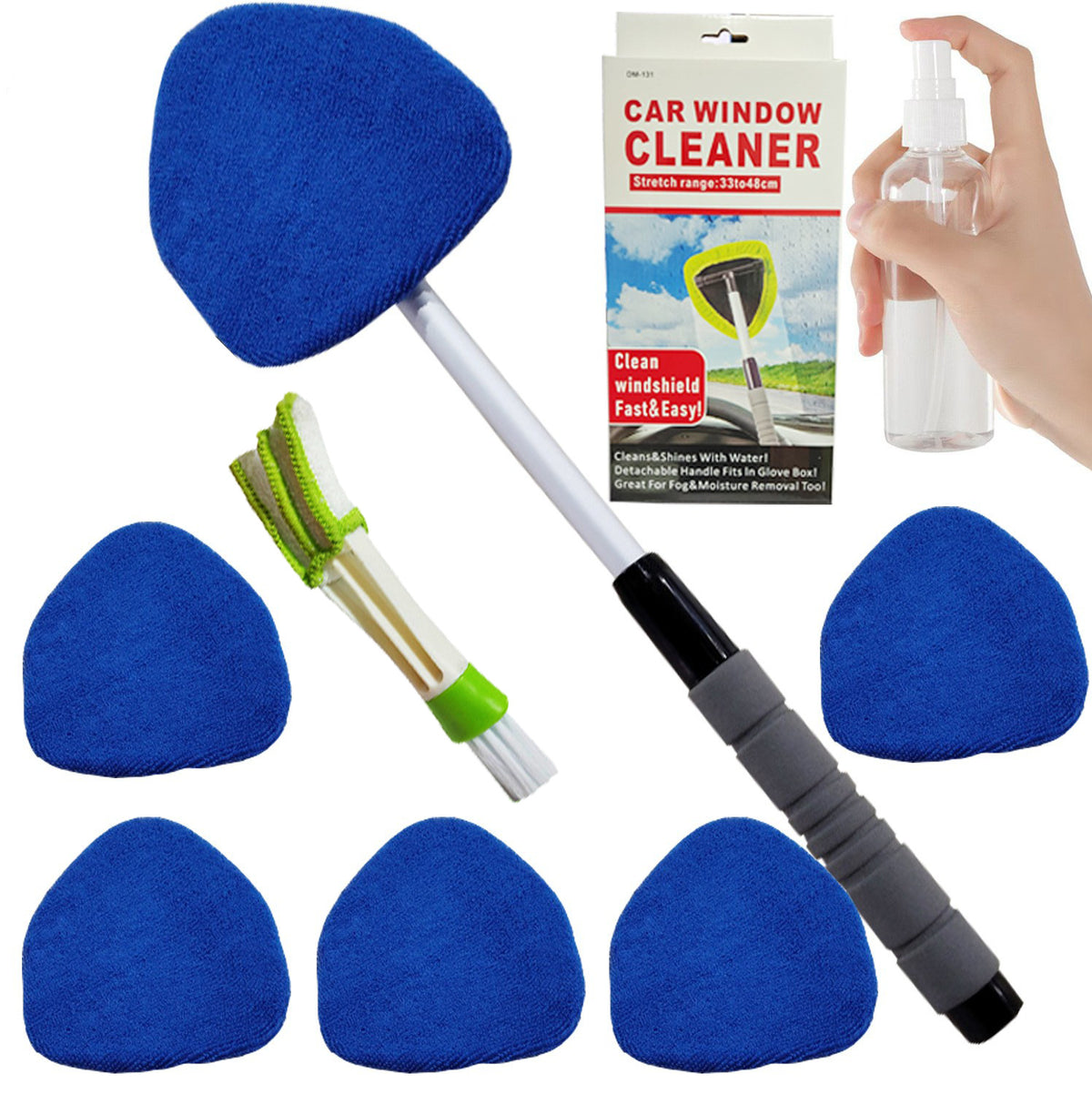 Telescopic Microfiber Car Windshield Defogger Window Cleaning Brush