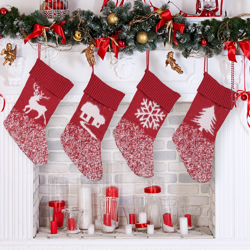 Patterned Fabric Christmas Stocking – 41 cm