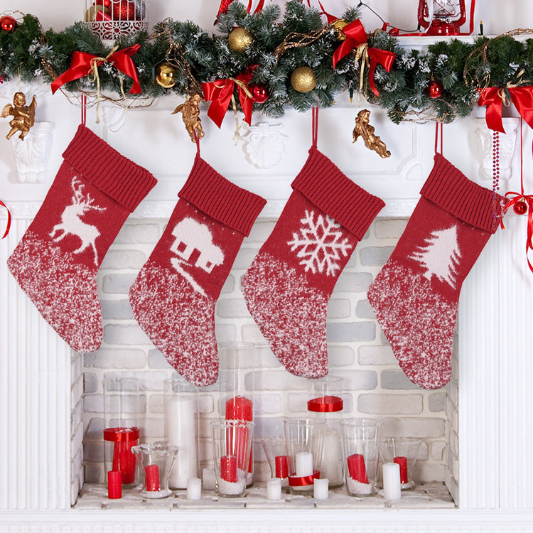 Patterned Fabric Christmas Stocking – 41 cm