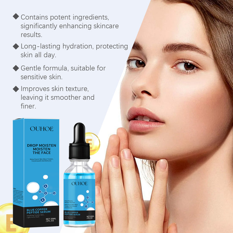 OUHOE Facial Serum with Copper Tripeptide-1, Hyaluronic Acid and Collagen