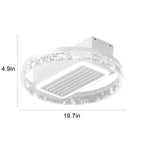 19.7-Inch White Ceiling Fan with Dimmable LED Light