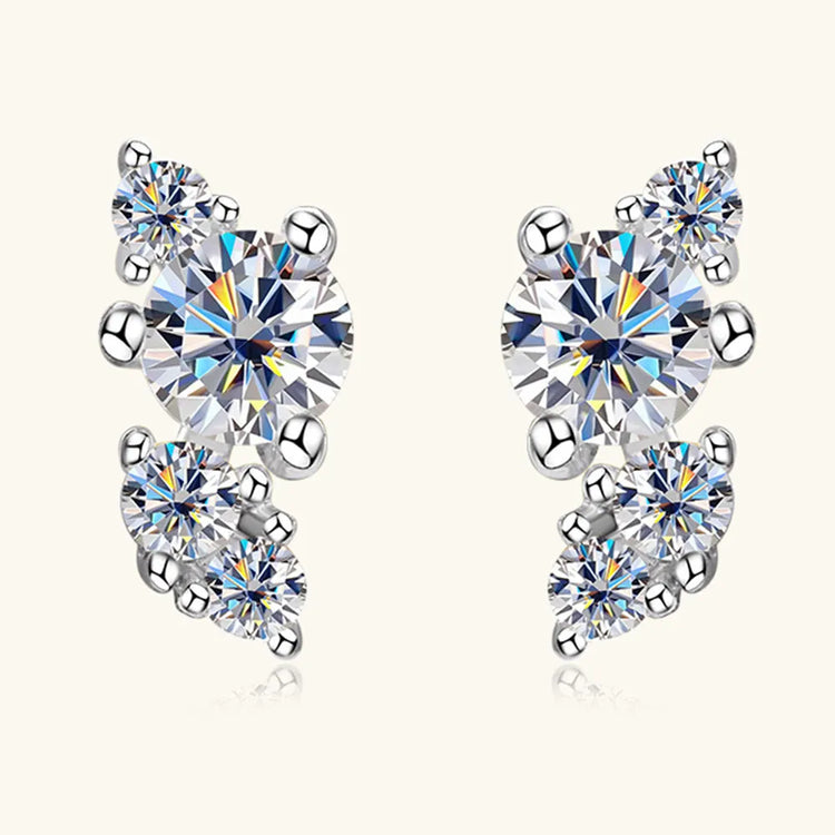 Moissanite Sterling Silver Stud Earrings – 6 mm, Pair