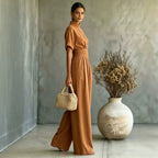 Unisex High-Neck Wide-Leg Jumpsuit