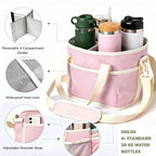 4-Compartment Leakproof Drink Carrier Bag – Adjustable Strap Beverage Holder for Car & Travel