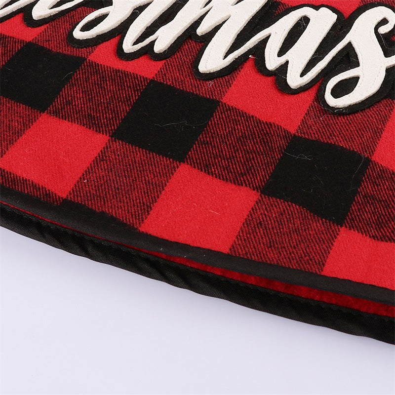 Christmas tree apron, Christmas decorations, Merry Christmas Christmas tree skirt, red and black checkered tree skirt dress