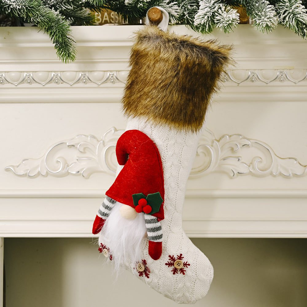 Plush Gnome Christmas Stocking – 43 cm