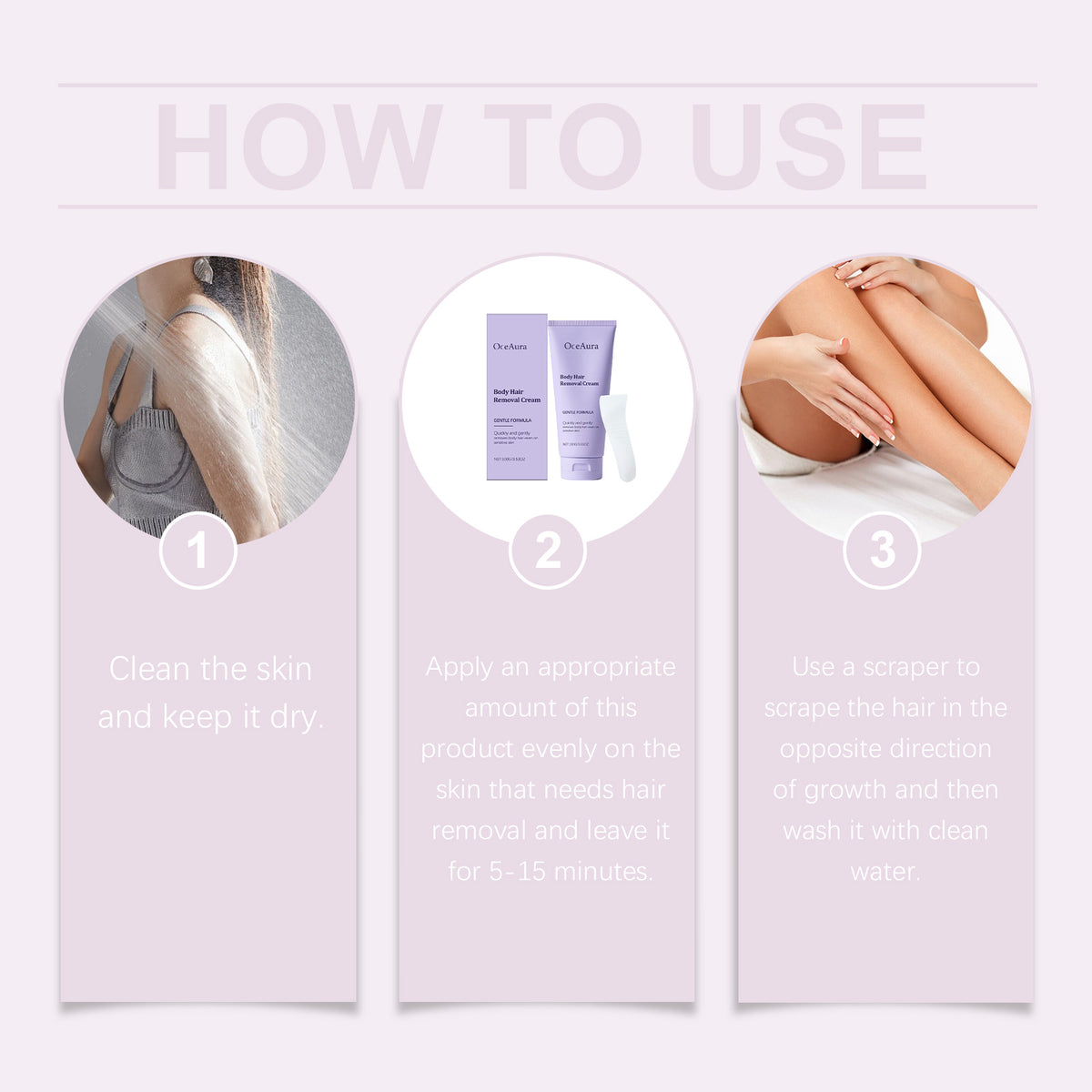 OceAura Body Hair Removal Cream, Gentle Body Hair Removal Hand Hair Leg Hair Cleansing Hair Removal Cream For Men And Women