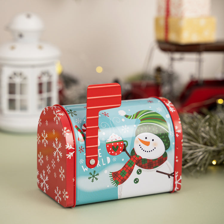 Christmas Tin Mailbox Gift Box