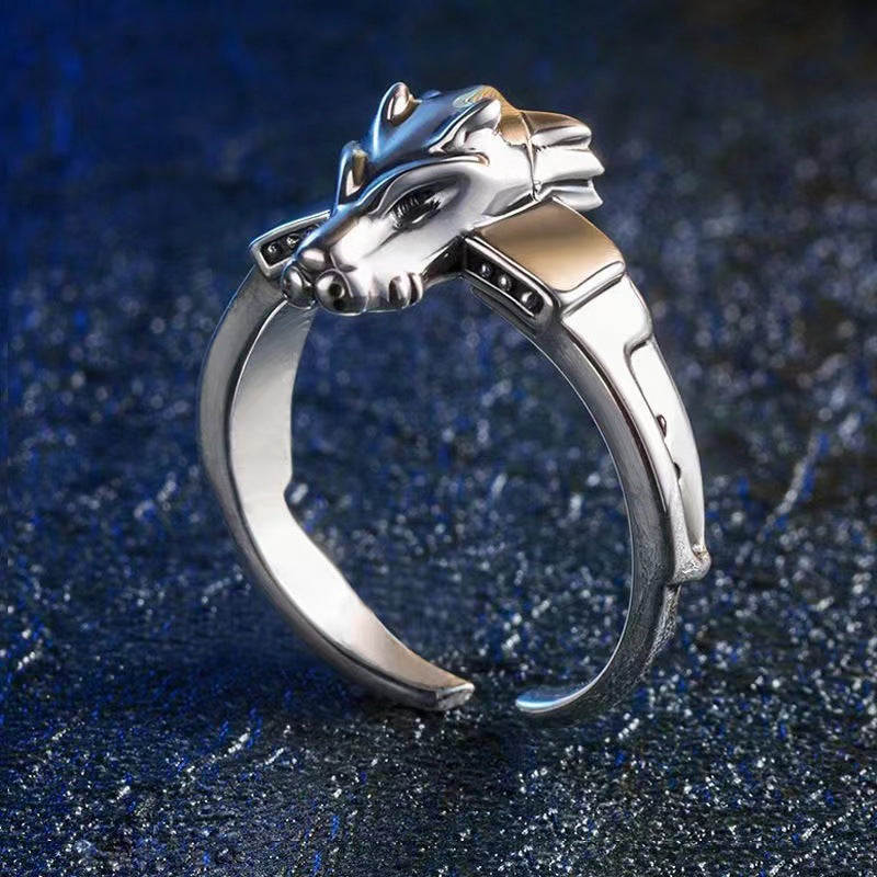 Sweet &amp; Cool Style Digital Monster Ring Dragon Sword Metal Garurumon Anime Ring Couple Matching Rings