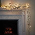 18-Foot Natural Paper Garland with LED Lights & Timer