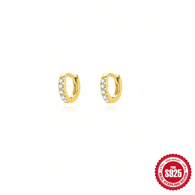 Round Stud Earrings in 925 Sterling Silver – Multiple Colors & Sizes