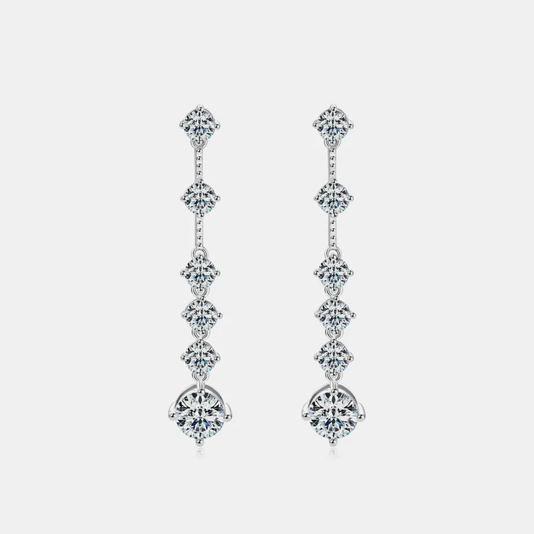 4-Carat Moissanite Sterling Silver Earrings – 53.7 mm