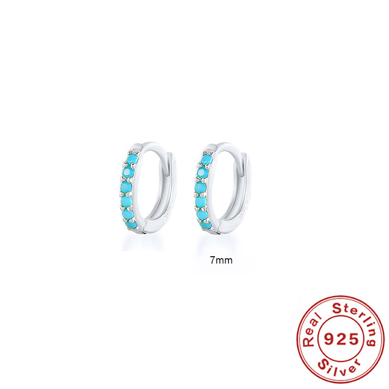 Round Stud Earrings in 925 Sterling Silver – Multiple Colors & Sizes