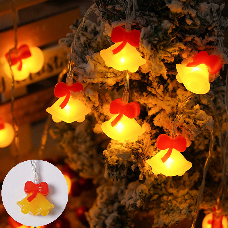 Christmas decoration, colorful lights, flashing lights, string lights, elderly people, snowmen, LED light string, evening scene, Christmas tree arrangement