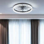 19.7-Inch Black Ceiling Fan with Dimmable LED Light & Remote