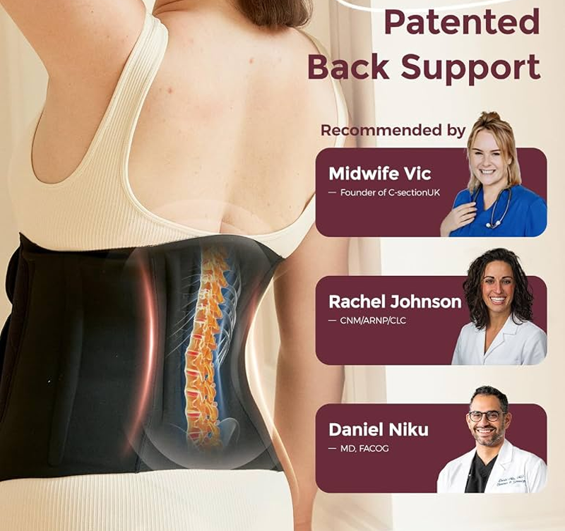 Cotton Waist Support Belt with Hook-and-Loop Closure