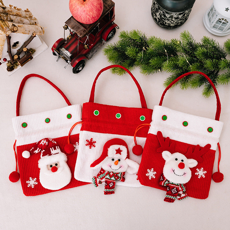 Knitted Christmas Character Gift Bag – 22 cm