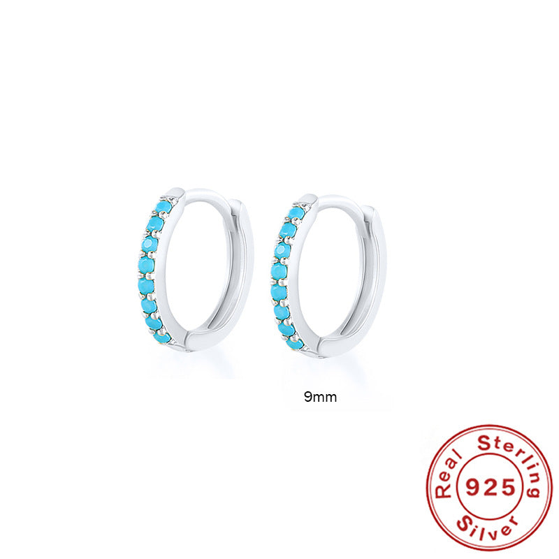 Round Stud Earrings in 925 Sterling Silver – Multiple Colors & Sizes