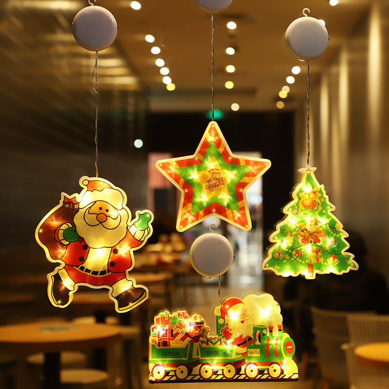 Christmas Lights Window Hanging Lights Christmas Decorative Lights Shop Window Led Sucker Lights Small Colored Lights