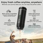 Portable Espresso Machine w/ Digital Display – 3-in-1 Capsule & Ground Coffee Maker for Travel, Camping & Office