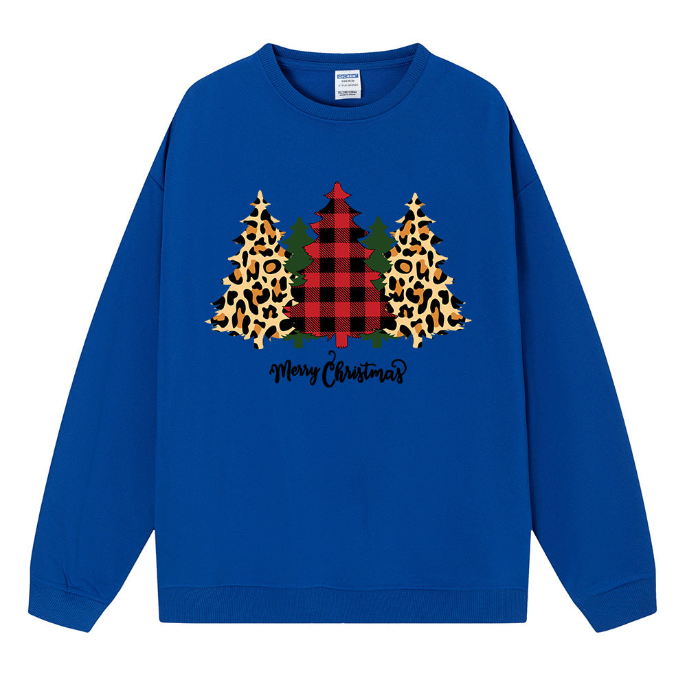 Christmas Tree Print Long-Sleeve Pullover Top