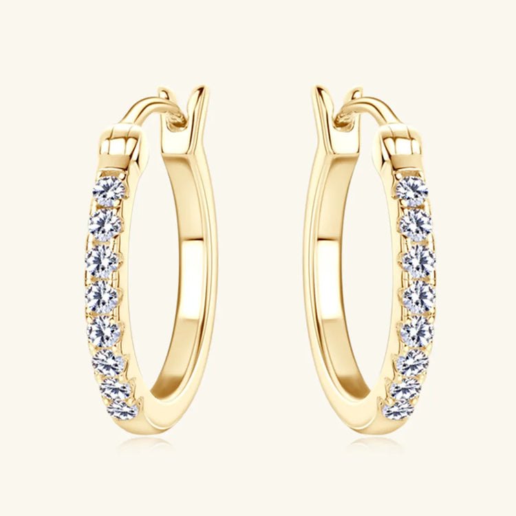 Moissanite Sterling Silver Huggie Earring – 19 mm, Single