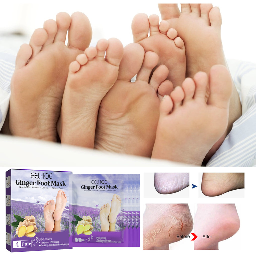 EELHOE Ginger Foot Mask (Box) Foot Moisturizing, Nourishing, Rejuvenating, Exfoliating, Removing Dead Skin, Dry And Cracked Skin Care Foot Mask