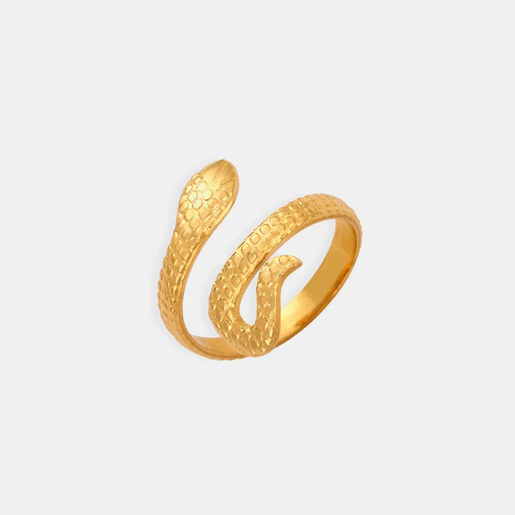 Snake-Inspired Titanium Steel Bypass Ring – Three Styles