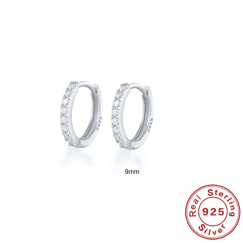 Round Stud Earrings in 925 Sterling Silver – Multiple Colors & Sizes