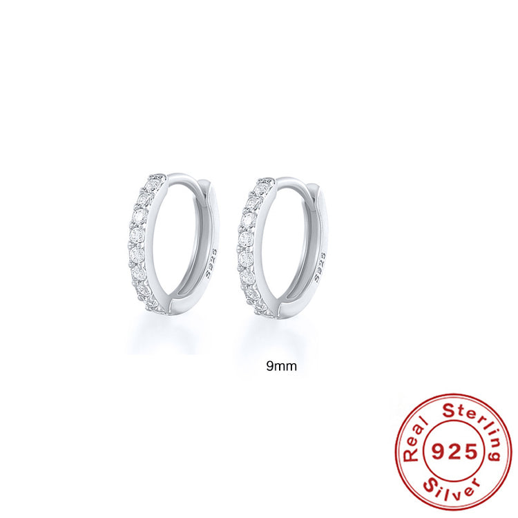 Round Stud Earrings in 925 Sterling Silver – Multiple Colors & Sizes