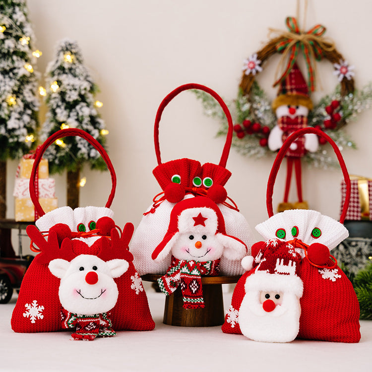 Knitted Christmas Character Gift Bag – 22 cm