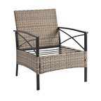Patio Furniture, Outdoor Furniture, Seasonal PE Wicker Furniture, Four Set Wicker Furniture With Black Metal Table