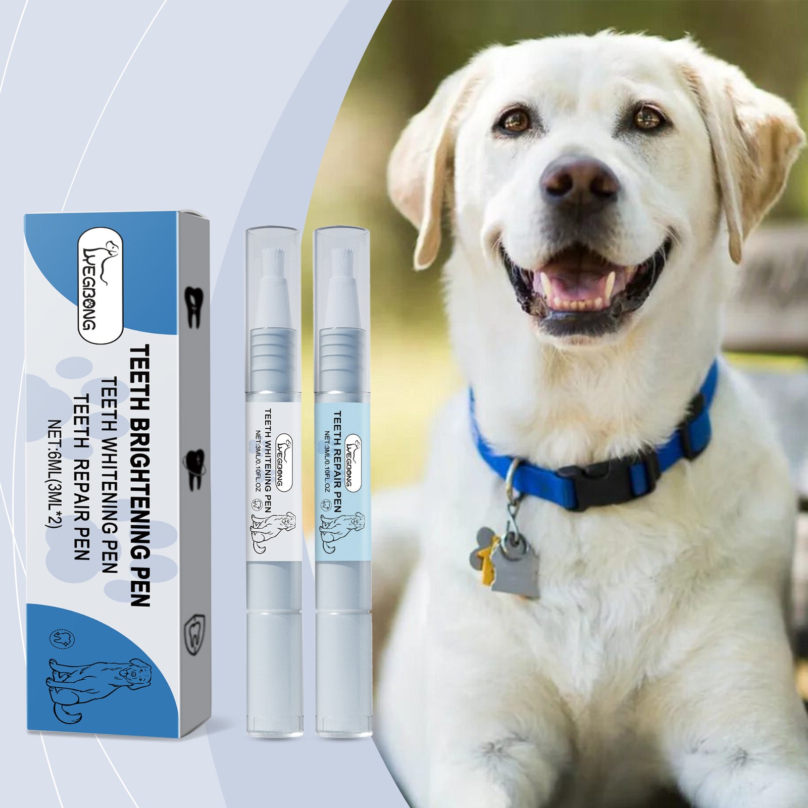 Yegbong Pet Teeth Brightening Pen Set Pet Teeth Cleaning Tartar Stains Dental Repair