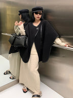 Women's Belted Polyester Coat with Raglan Sleeves