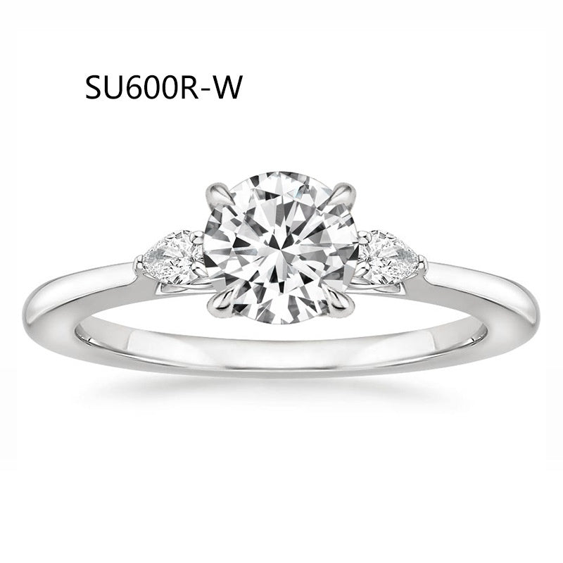 Three-Stone Lab-Grown Diamond Ring | 18K Gold Plated S925 Silver