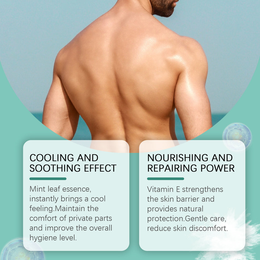 Ximonth Men's Care Powder, Skin Care Wicks Moisture Breathable Comfort Refreshing Mint Daily Treatment