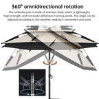 6.6FT Double Canopy Beach Umbrella – UV Protective, Waterproof Sun Shade for Garden, Camping & Fishing