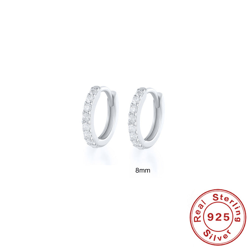 Round Stud Earrings in 925 Sterling Silver – Multiple Colors & Sizes
