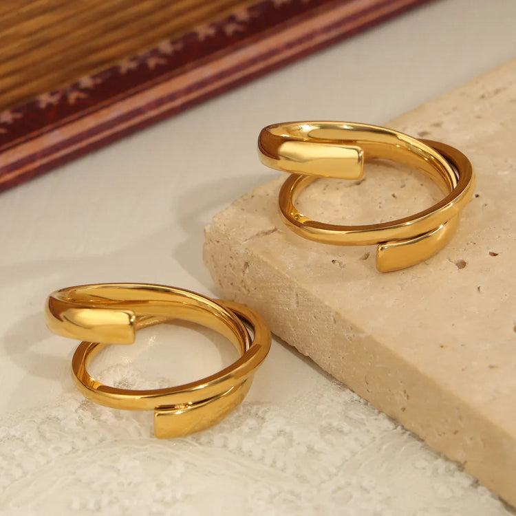 Layered Wrap Titanium Steel Ring – Gold or Silver Tone