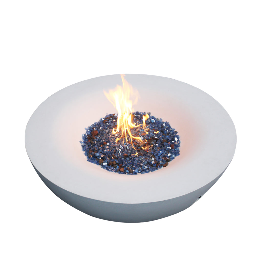 42-Inch Concrete Propane Fire Pit Bowl, Antique White
