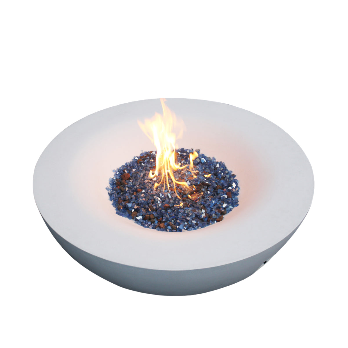 42-Inch Concrete Propane Fire Pit Bowl, Antique White