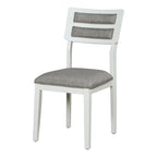 TREXM 6-Piece Dining Set with Table, 4 Chairs & Bench, White & Gray