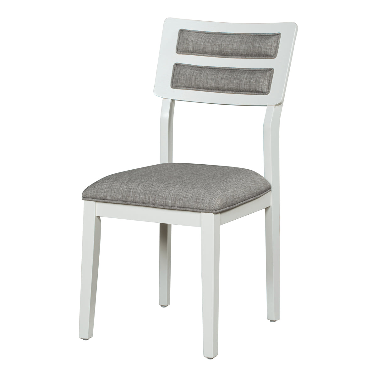 TREXM 6-Piece Dining Set with Table, 4 Chairs & Bench, White & Gray