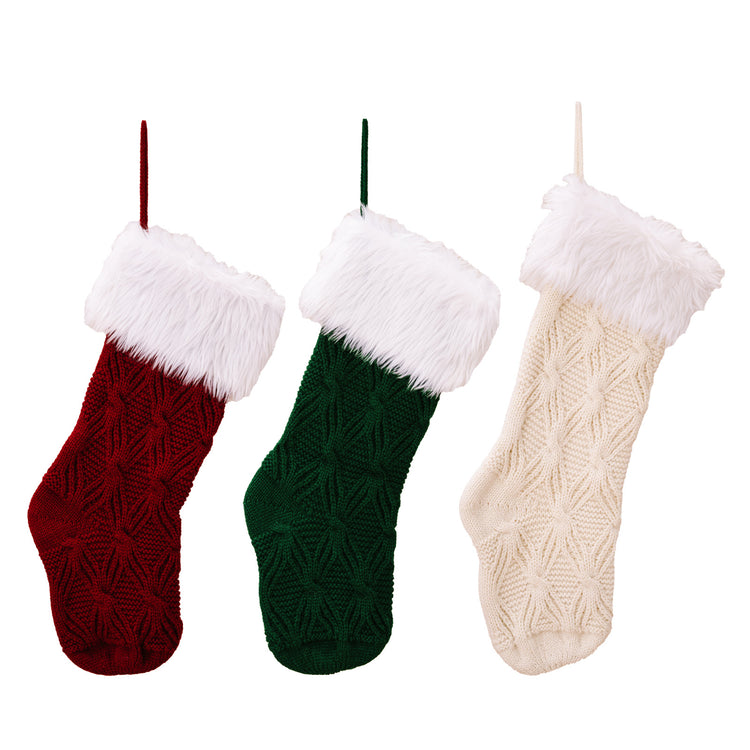 Classic Knitted Christmas Stocking – 43 cm