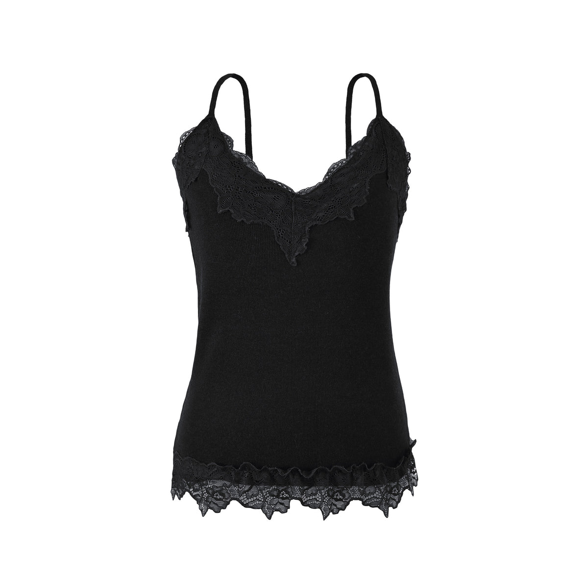 Reversible Wool Blend Camisole with Scalloped Lace Trim  Soft Spring Innerwear Top