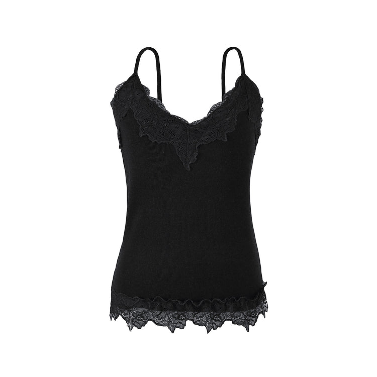 Reversible Wool Blend Camisole with Scalloped Lace Trim  Soft Spring Innerwear Top